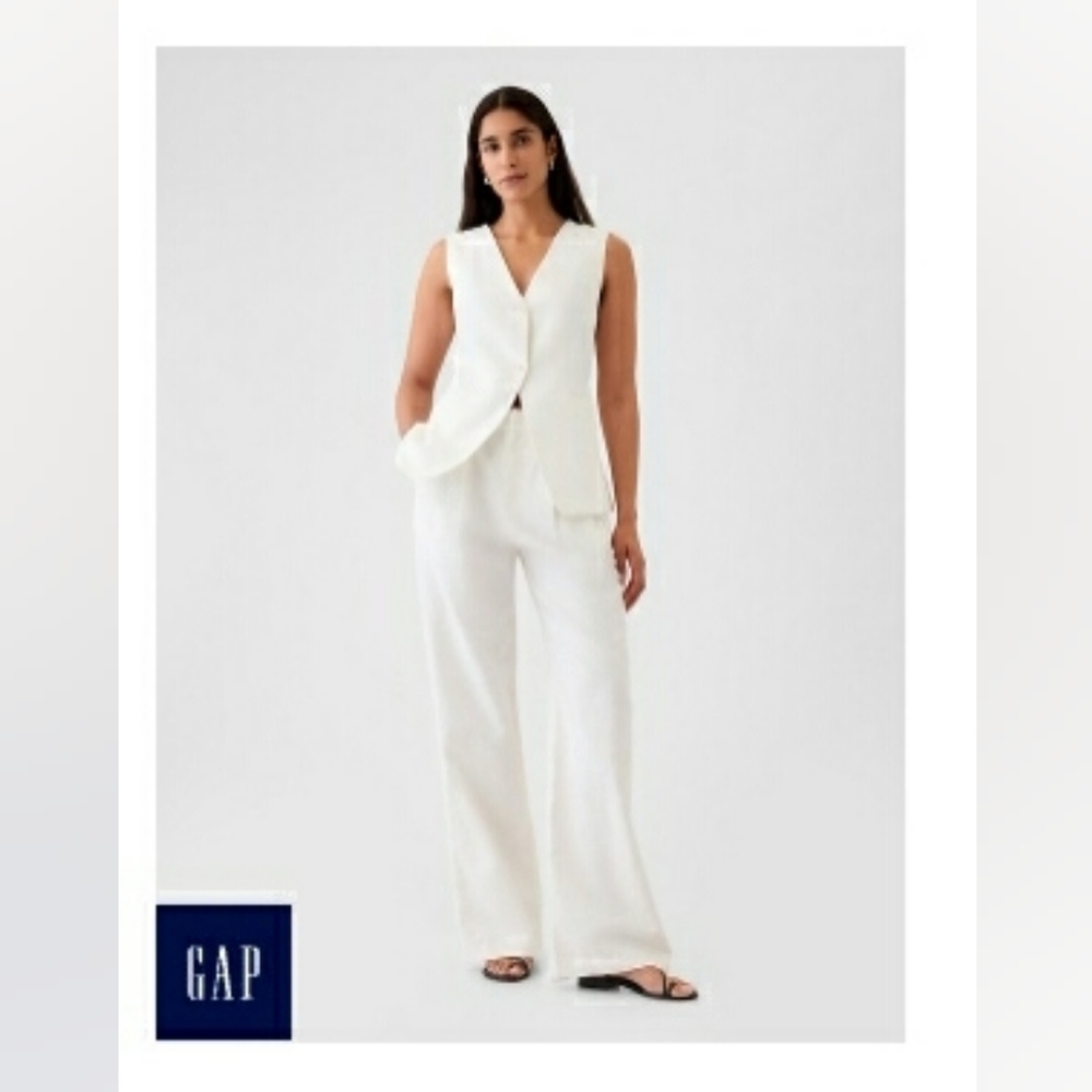 GAP NWT High Rise Cotton Linen Trouser Size 12